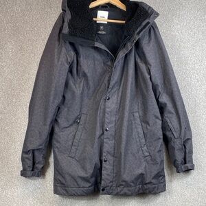 Analog ski jacket M long warm double zipper gaiter vents snowboarding Thermolite